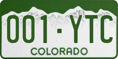 CO license plate 001YTC