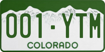 CO license plate 001YTM