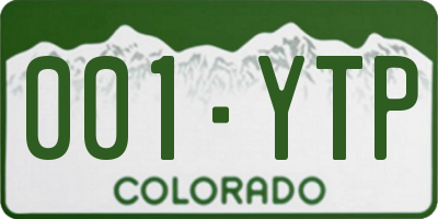 CO license plate 001YTP