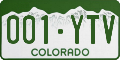 CO license plate 001YTV
