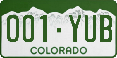 CO license plate 001YUB