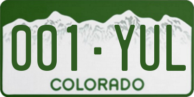 CO license plate 001YUL