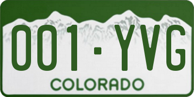 CO license plate 001YVG