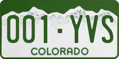 CO license plate 001YVS