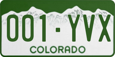 CO license plate 001YVX