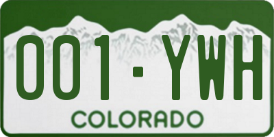 CO license plate 001YWH