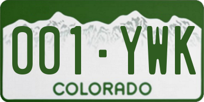 CO license plate 001YWK