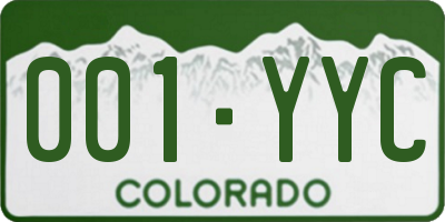 CO license plate 001YYC