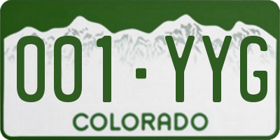 CO license plate 001YYG