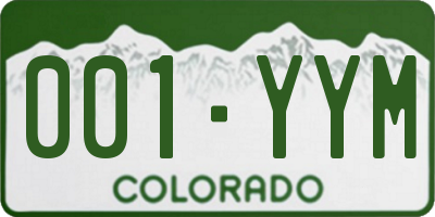 CO license plate 001YYM