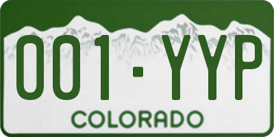 CO license plate 001YYP