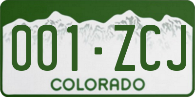CO license plate 001ZCJ