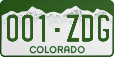 CO license plate 001ZDG