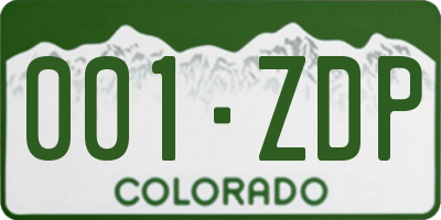 CO license plate 001ZDP