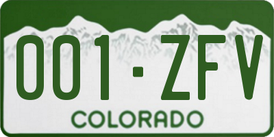 CO license plate 001ZFV
