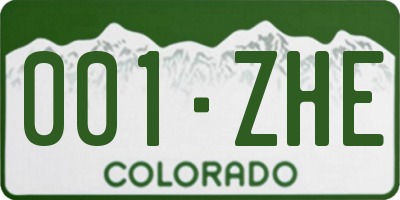 CO license plate 001ZHE