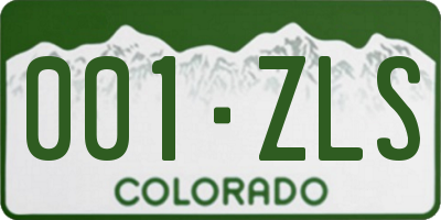 CO license plate 001ZLS