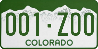 CO license plate 001ZOO