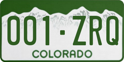 CO license plate 001ZRQ