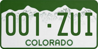 CO license plate 001ZUI