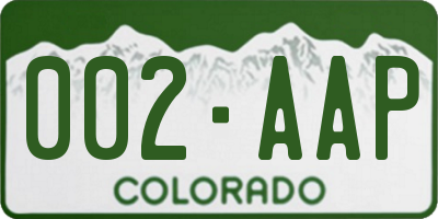 CO license plate 002AAP