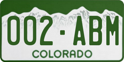 CO license plate 002ABM