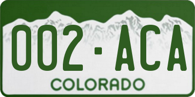 CO license plate 002ACA