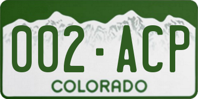 CO license plate 002ACP