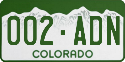 CO license plate 002ADN