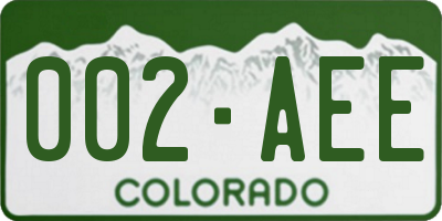 CO license plate 002AEE