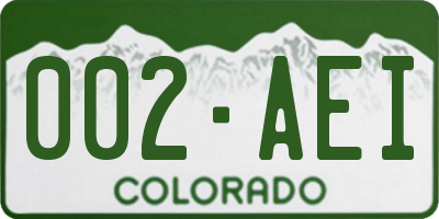 CO license plate 002AEI