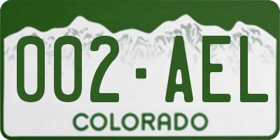 CO license plate 002AEL