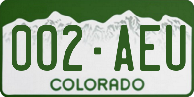 CO license plate 002AEU