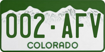 CO license plate 002AFV