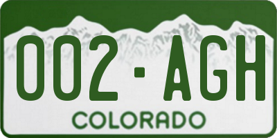 CO license plate 002AGH