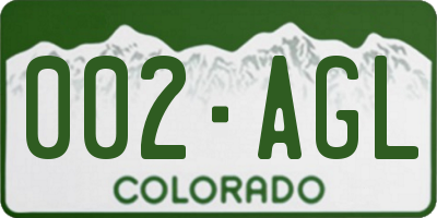 CO license plate 002AGL