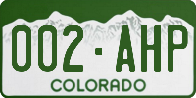 CO license plate 002AHP