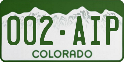 CO license plate 002AIP