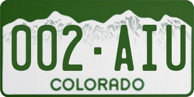 CO license plate 002AIU