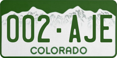 CO license plate 002AJE