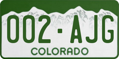 CO license plate 002AJG