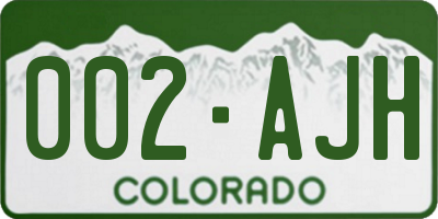 CO license plate 002AJH