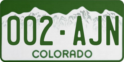 CO license plate 002AJN