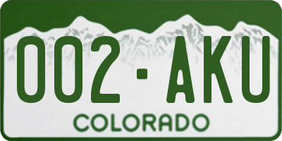 CO license plate 002AKU