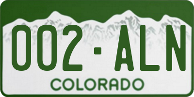 CO license plate 002ALN