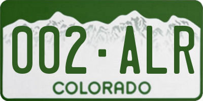 CO license plate 002ALR