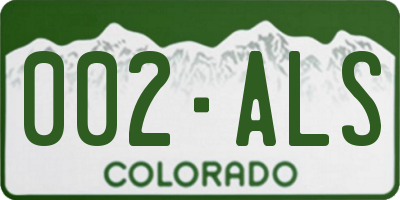CO license plate 002ALS