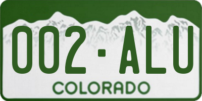 CO license plate 002ALU