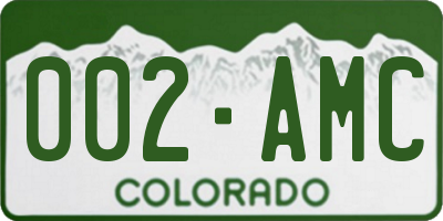 CO license plate 002AMC