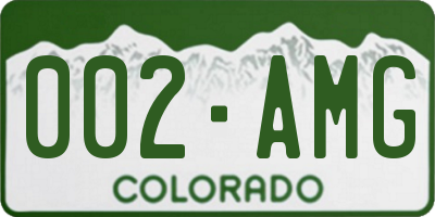 CO license plate 002AMG